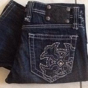 💕Miss Me💕 Size 28 Silver Studs Maltese Cross